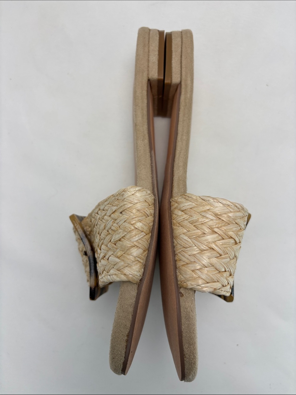 Scoop Women’s 8 Woven Raffia Slide Sandals with Tortoise Buckle - Natural - Picture 4 of 13